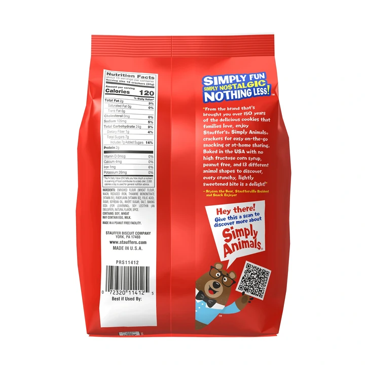 Original animal crackers, back-of-package label
