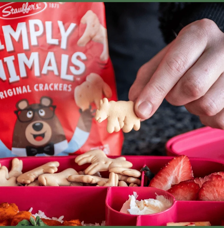 Simply Animals Original crackers served with fruit